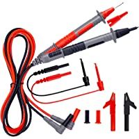 Cables de Prueba del Multímetro- KAIWEETS 8 Piezas Estuches de Accesorios con Sondas de prueba- Mini Ganchos- Pinzas de…